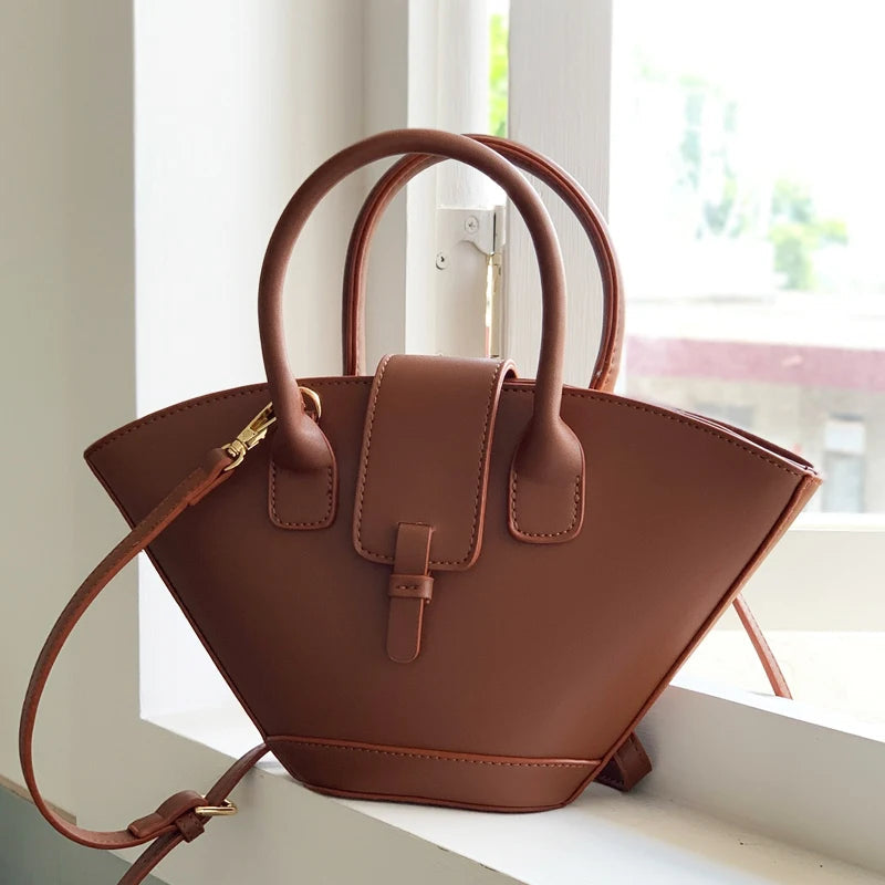 Vintage Faux Leather Shell Bag