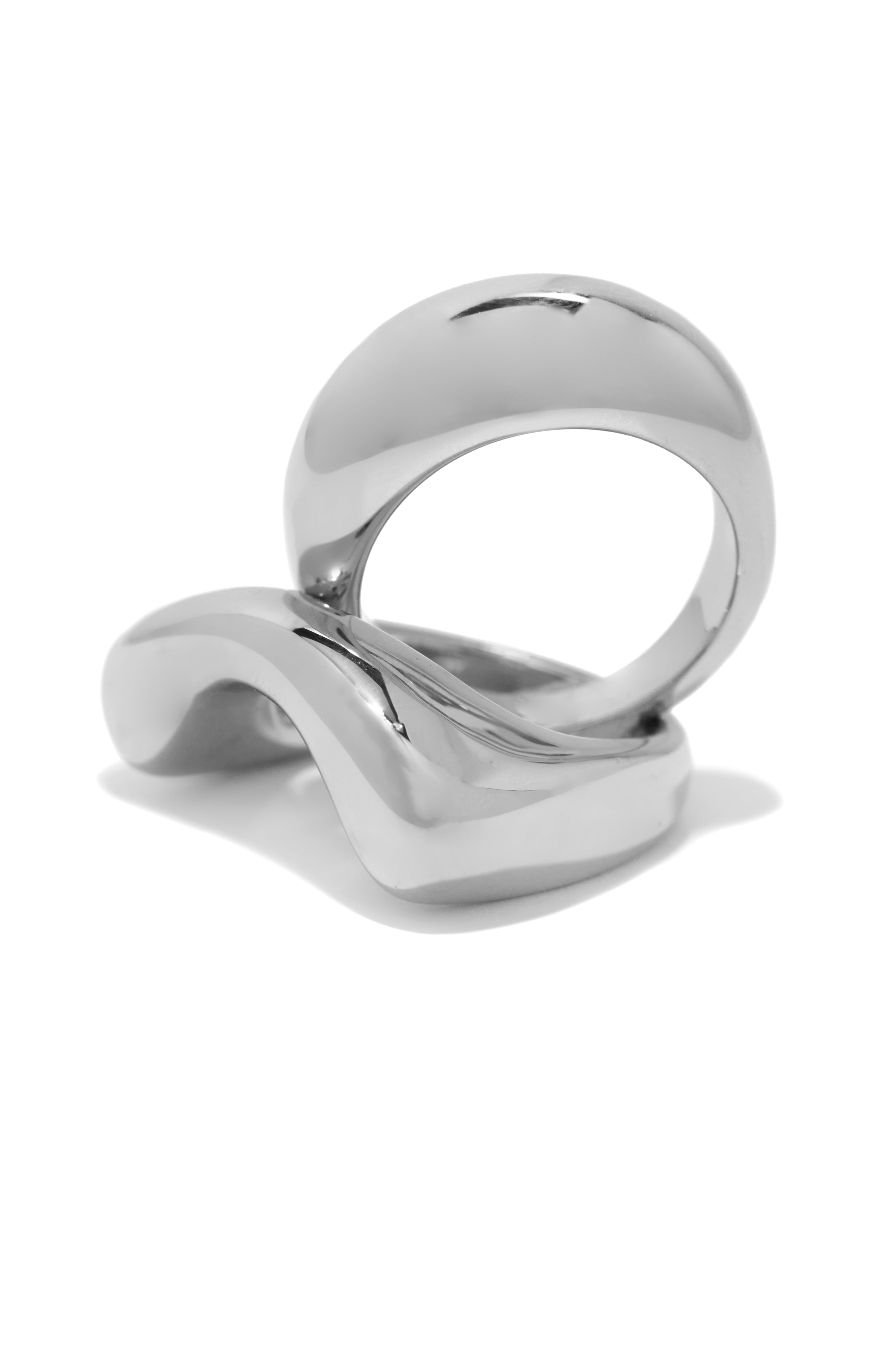 Neila Two Piece Ring Set - Silver