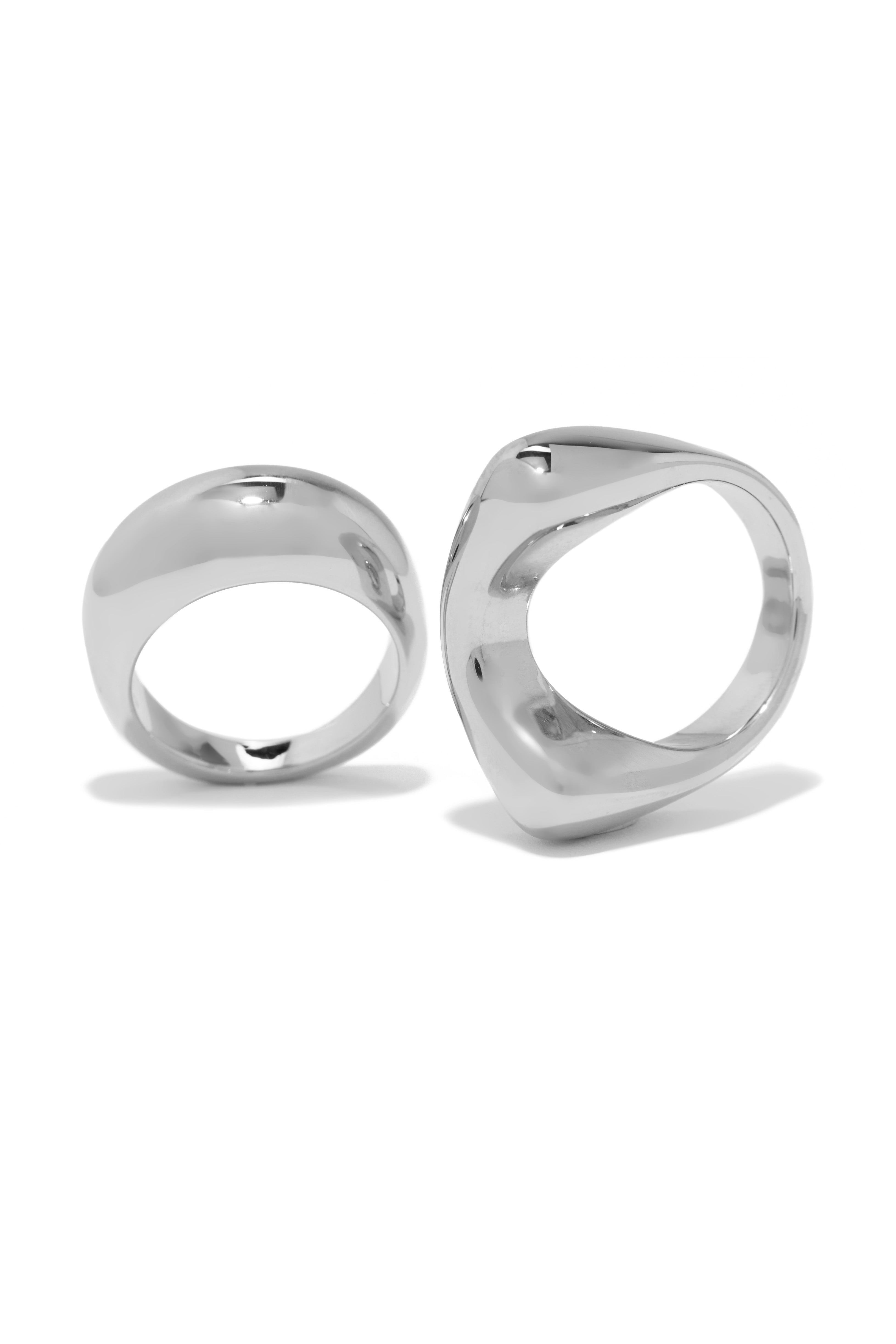 Neila Two Piece Ring Set - Silver
