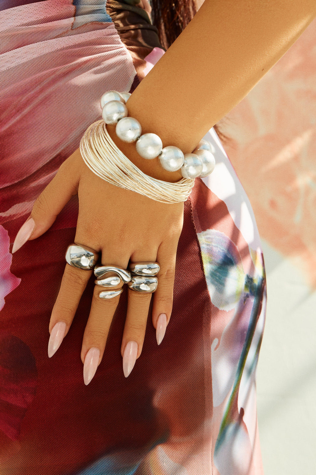 Neila Two Piece Ring Set - Silver
