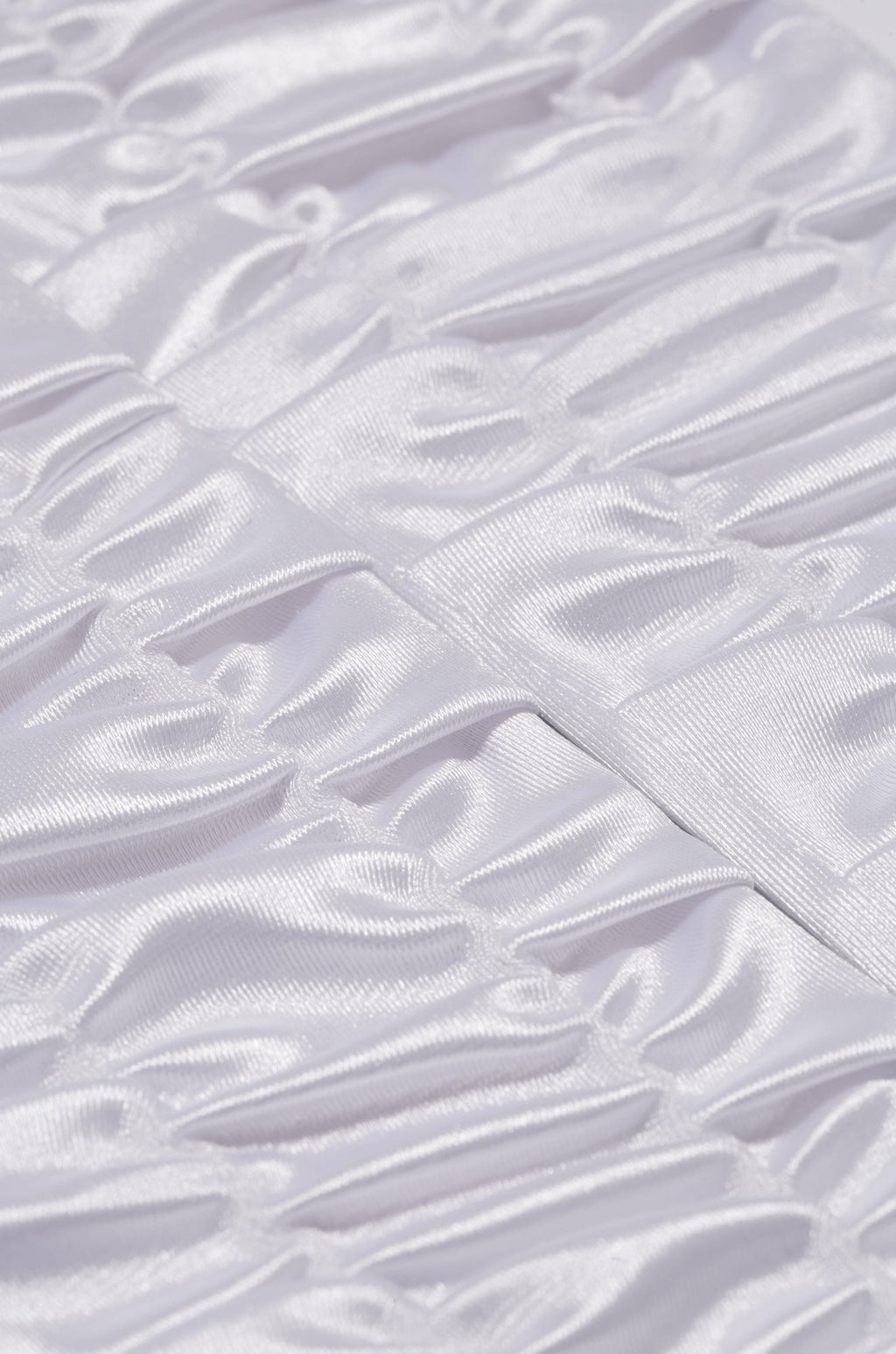 Deya Ruched Satin Gloves - White