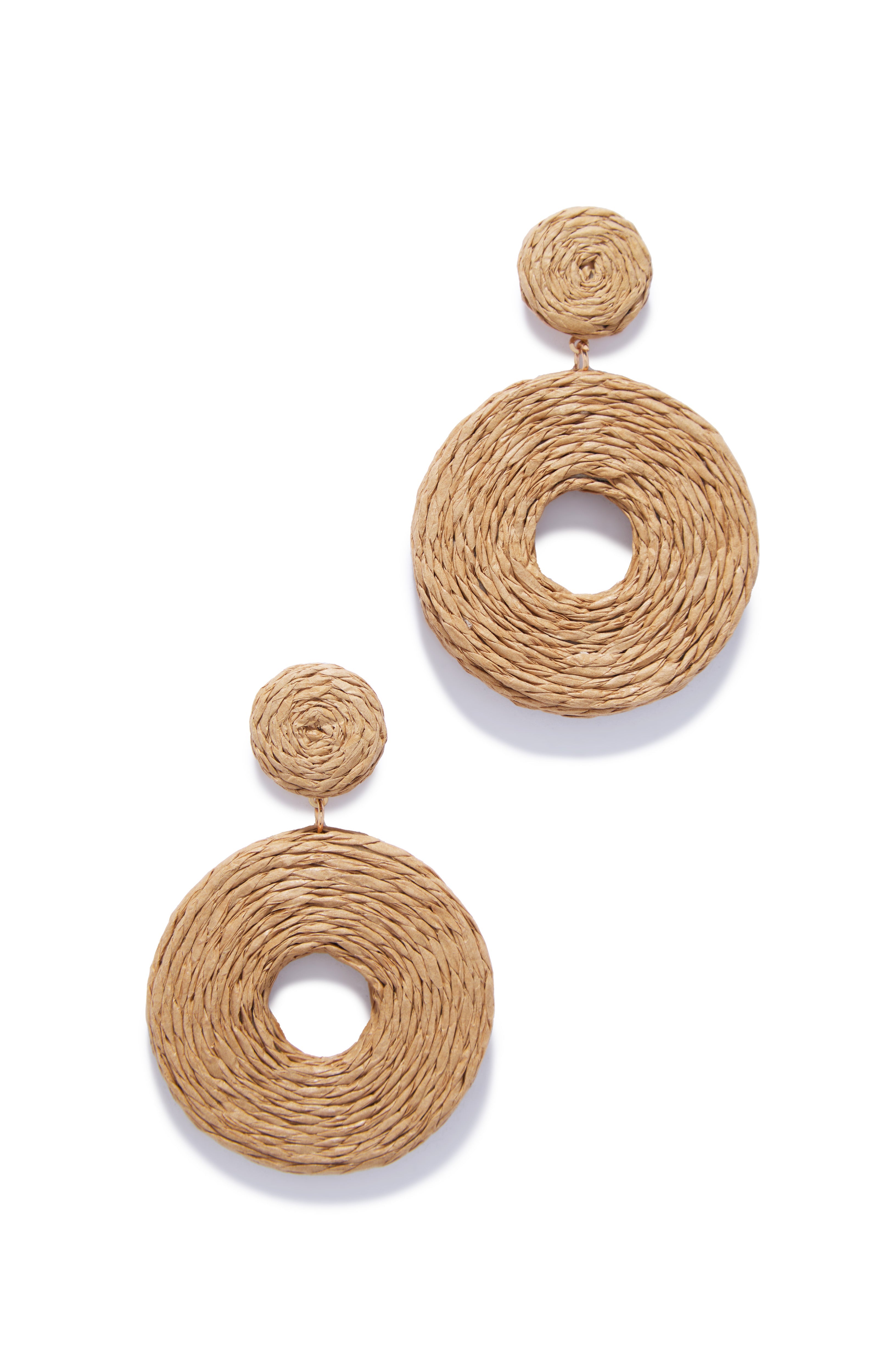 Calissa Woven Statement Earring - Tan